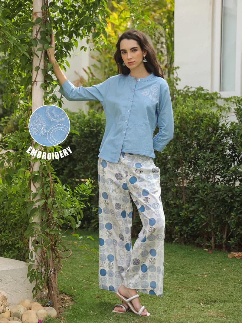 Beautix Fashion Indigo Mandarin Twin Set